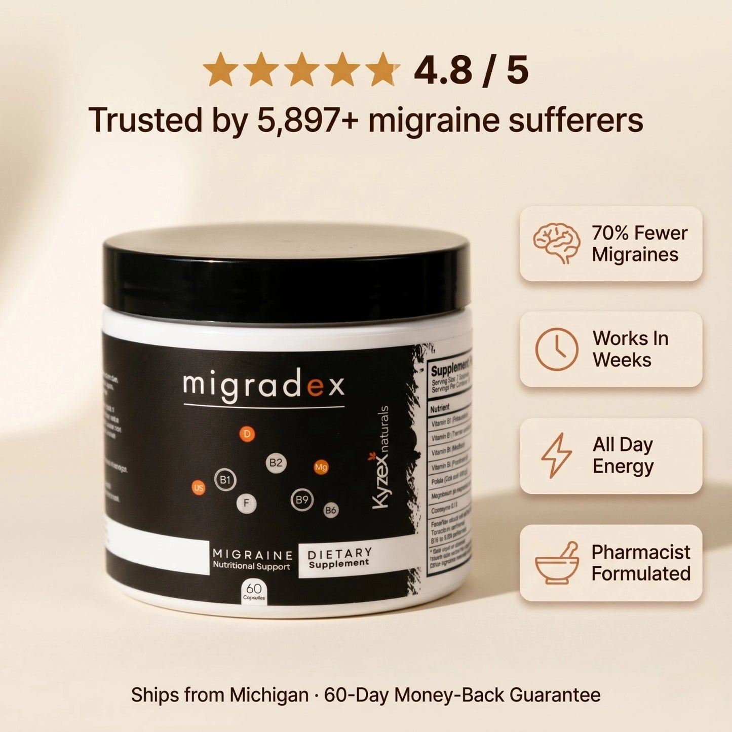 migradex - 9 in 1 migraine supplement